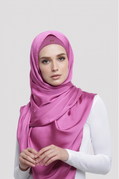 SATIN SILK SHAWL - FUSCHIA ROSE SATIN SILK SHAWL - FUSCHIA ROSE